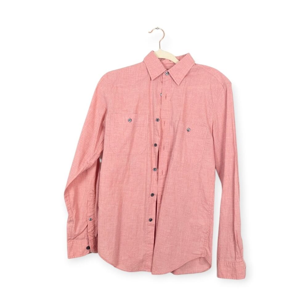 J Crew Button Front Shirt S Red Long Sleeve Collared Men’s Classic